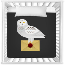 Vector Illustration Of Owl Holding A Letter Nursery Decor 99556829