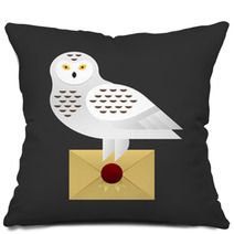 Vector Illustration Of Owl Holding A Letter Pillows 99556829