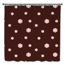 Vector Illustration Of Pink Flowers Pattern Bath Decor 47323486