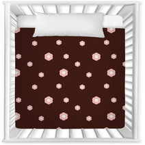 Vector Illustration Of Pink Flowers Pattern Nursery Decor 47323486