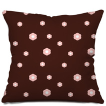 Vector Illustration Of Pink Flowers Pattern Pillows 47323486