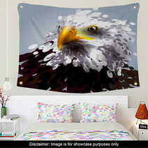 Vector Illustration Of The Eagles Head Wall Art 108749114