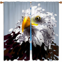 Vector Illustration Of The Eagles Head Window Curtains 108749114