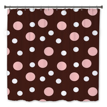 Vector Illustration Pink And White Dots Pattern Bath Decor 47322758