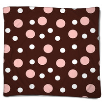 Vector Illustration Pink And White Dots Pattern Blankets 47322758