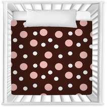 Vector Illustration Pink And White Dots Pattern Nursery Decor 47322758