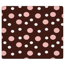 Vector Illustration Pink And White Dots Pattern Rugs 47322758