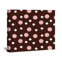 Vector Illustration Pink And White Dots Pattern Wall Art 47322758