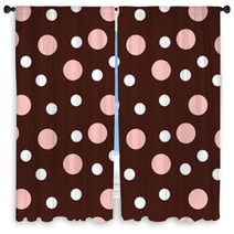 Vector Illustration Pink And White Dots Pattern Window Curtains 47322758