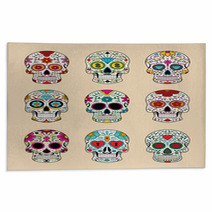 Vector Illustration Set Of Skulls In Mexican Tradition Rugs 61775846