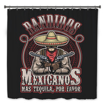 Vector Illustrtion Of Mexican Bandit Print Template Bath Decor 88458710