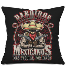 Vector Illustrtion Of Mexican Bandit Print Template Pillows 88458710
