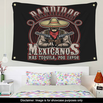 Vector Illustrtion Of Mexican Bandit Print Template Wall Art 88458710