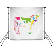 Vector Image Of An Cow On White Background Backdrops 69118696