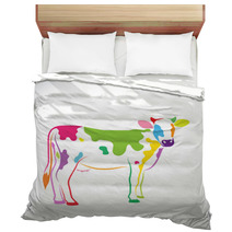 Vector Image Of An Cow On White Background Bedding 69118696