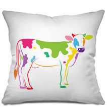 Vector Image Of An Cow On White Background Pillows 69118696