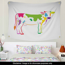 Vector Image Of An Cow On White Background Wall Art 69118696