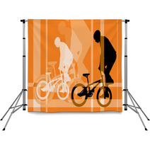 Vector Image Of Cyclist Silhouette Backdrops 9408233