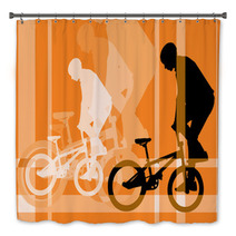Vector Image Of Cyclist Silhouette Bath Decor 9408233