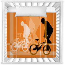 Vector Image Of Cyclist Silhouette Nursery Decor 9408233
