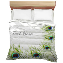 Vector Isolated Peacock Feather Background Bedding 85753420
