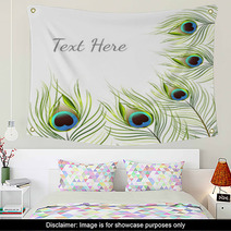 Vector Isolated Peacock Feather Background Wall Art 85753420