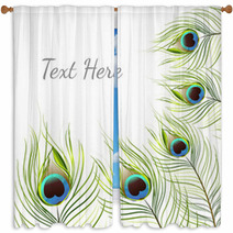 Vector Isolated Peacock Feather Background Window Curtains 85753420