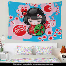 Vector Japanese Doll Wall Art 15774330