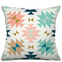 Vector Kilim Tribal Cream Green And Pink Seamless Repeat Backround Pillows 202539137