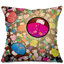 Vector Kokeshi Dolls Pillows 29339823