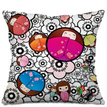 Vector Kokeshi Dolls Pillows 29339826