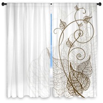 Vector Leaves Window Curtains 8689519
