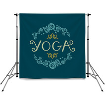 Vector Logo Design Template Yoga Backdrops 119446132