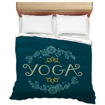 Vector Logo Design Template Yoga Bedding 119446132