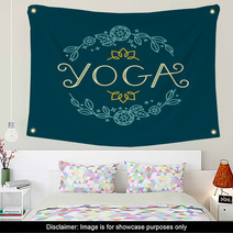 Vector Logo Design Template Yoga Wall Art 119446132