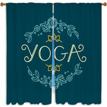 Vector Logo Design Template Yoga Window Curtains 119446132