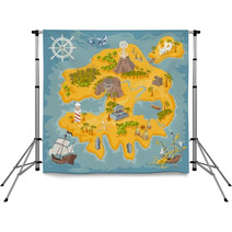 Vector Map Elements Of Fantasy Pirate Island In Colorful Illustration And Hand Draw Of Mystery Realm Backdrops 177944207