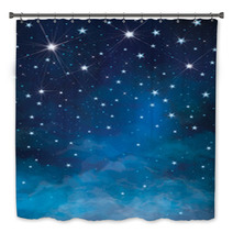Vector Night Starry Sky Background. Bath Decor 66517383