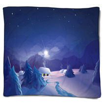 Vector Night  Winter Scene. Blankets 71606590