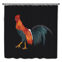 Vector Of Chicken On Black Background Bath Decor 81815509
