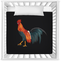 Vector Of Chicken On Black Background Nursery Decor 81815509