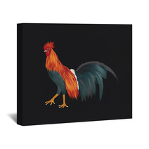 Vector Of Chicken On Black Background Wall Art 81815509