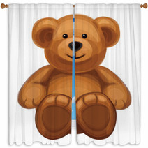 Vector Of Cute Bear. Window Curtains 43628089