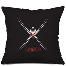 Vector Of Spider Design On Black Background Insect Animal Spider Icon Pillows 184674631