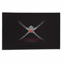 Vector Of Spider Design On Black Background Insect Animal Spider Icon Rugs 184674631
