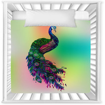 Vector Polygonal Peacock Illustration Nursery Decor 83242895