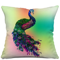 Vector Polygonal Peacock Illustration Pillows 83242895