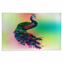 Vector Polygonal Peacock Illustration Rugs 83242895