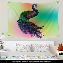 Vector Polygonal Peacock Illustration Wall Art 83242895