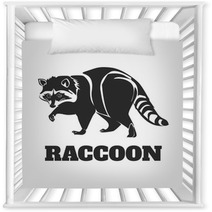 Vector Raccoon Black Illustration Nursery Decor 87276910